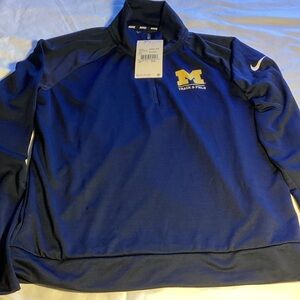NWT Nike Navy University of Michigan Blue Track & Field Pullover